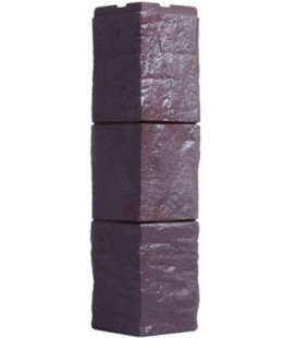 Цокольный сайдинг FineBer – Серия ТУФ - Угол наружный Тёмно-коричневый